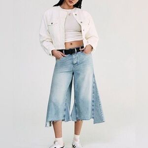 NWT Free People, Ripple Wide Leg Cropped,28L